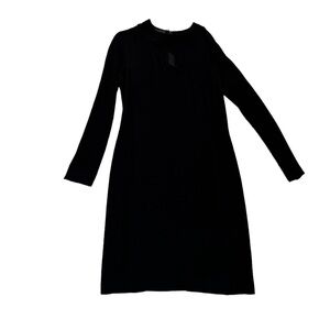 Vintage Gianni Versace Black Midi Dress Cut Out Long Sleeve Size 46 Read
